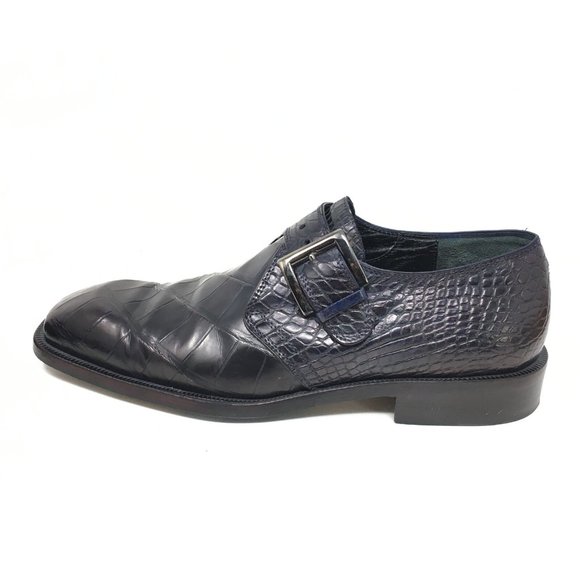 Men\'s Maxima for Wendel\'s Monk Strap Loafers Shoes Size 9.5 Blue Full Alligator main image 2
